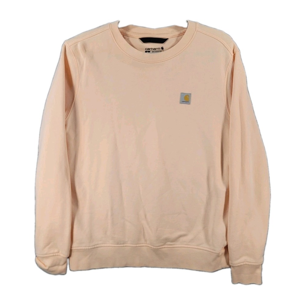 Carhartt Sweater Mens Small Peach Pink Relaxed Fit Pullover Crewneck Casual